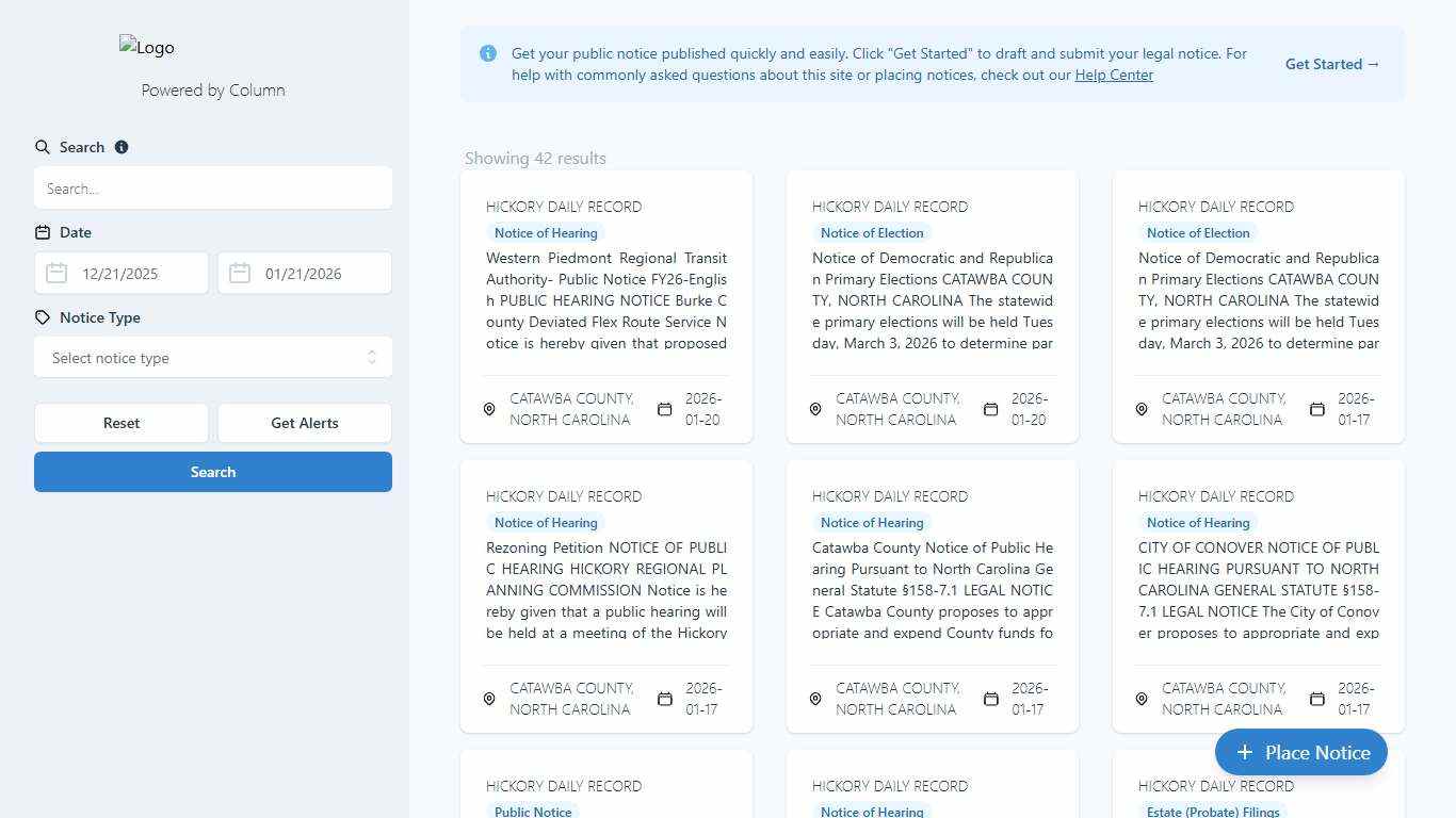 Public Notices | Hickory Daily Record
